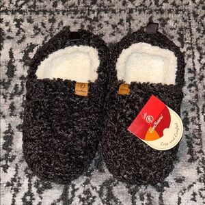 Cozy Comfort Kids Black Slippers